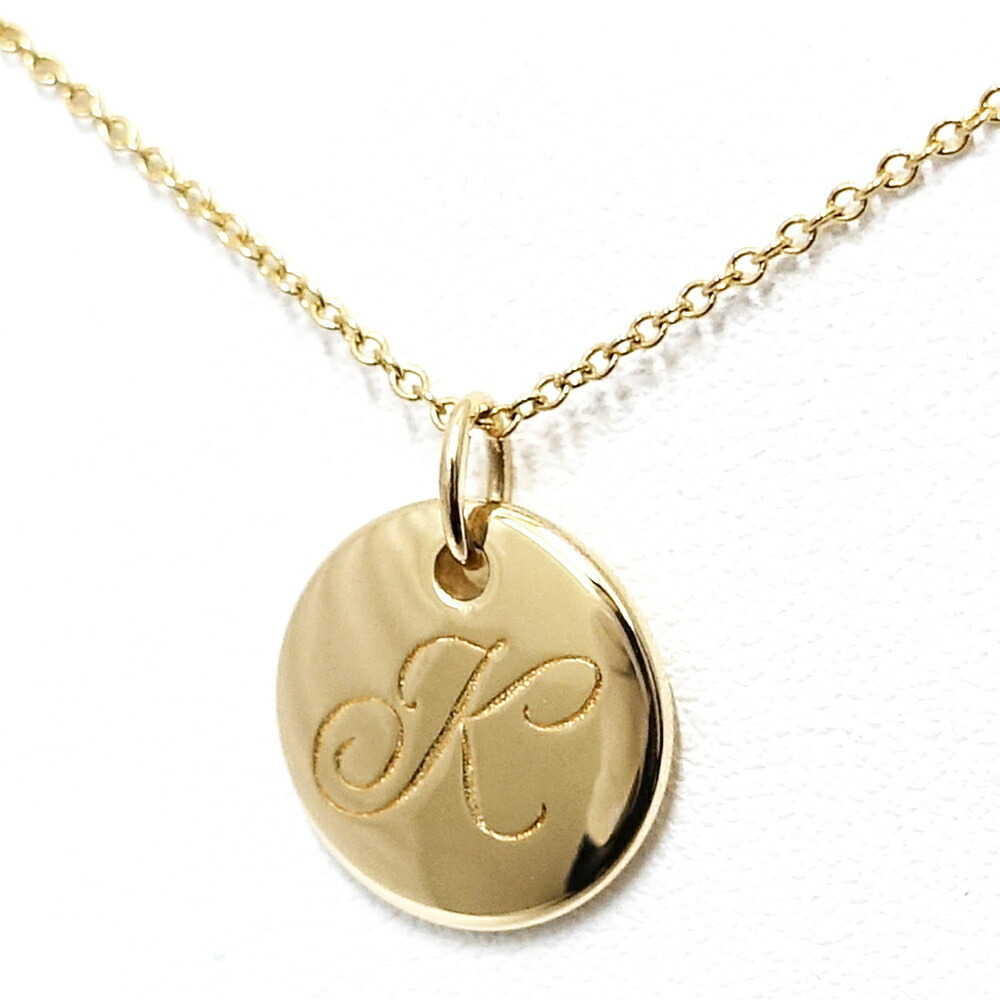 Tiffany & Co. Notes Letter Initial Necklace Yellow Gold